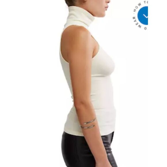 Free People Intimately IRREG Always Ready Seamless Turtleneck Tank sz. XS/S D97 - Picture 2 of 10